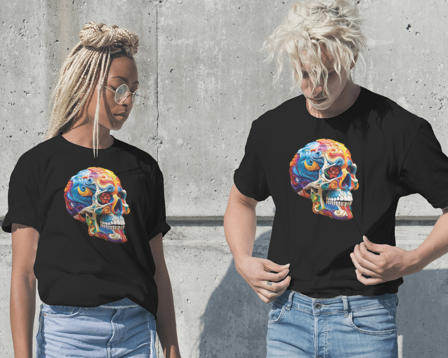 Bold Painted Skull T-Shirt