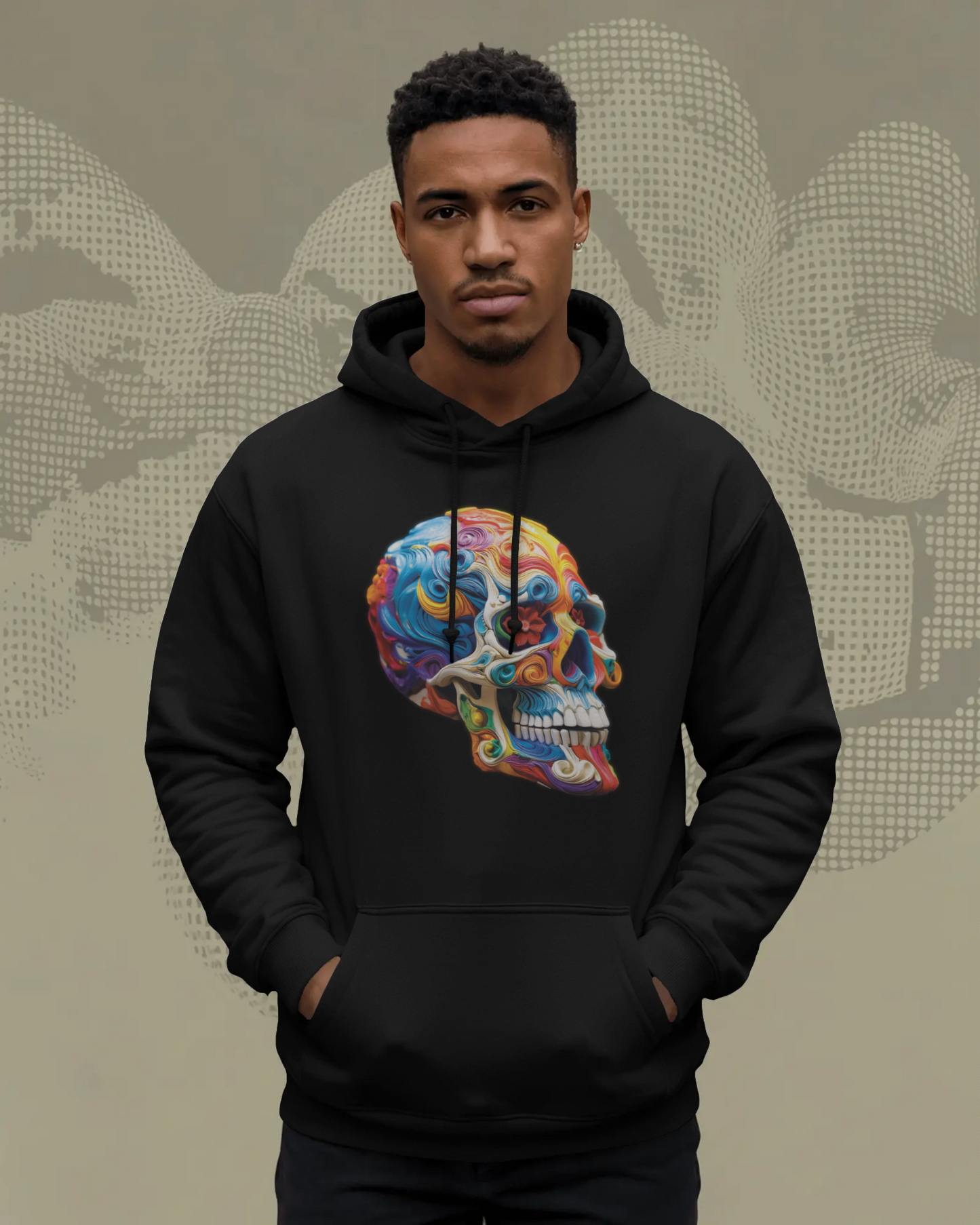 Bold Painted Skull Hoodie