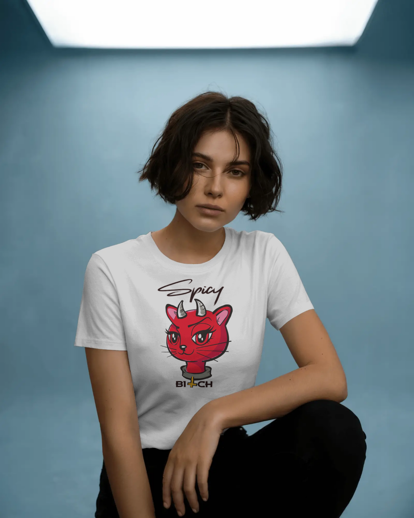 Womans Spicy Devil Crop-Top T-shirt
