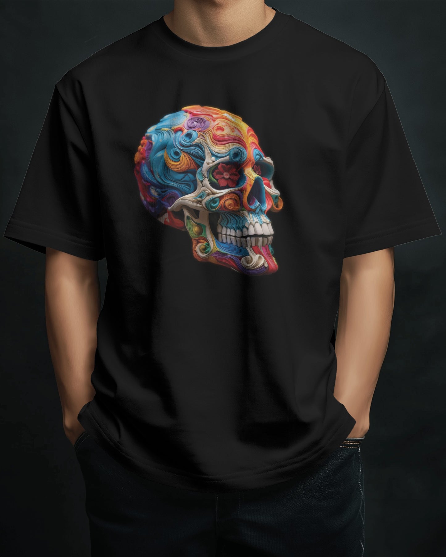 Bold Painted Skull T-Shirt