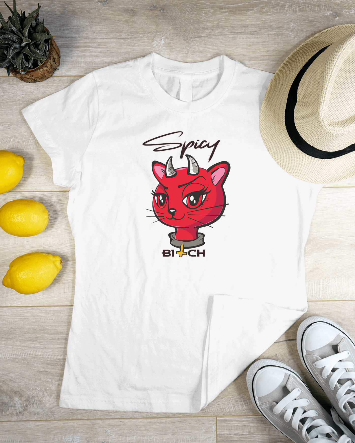 Womans Spicy Devil Crop-Top T-shirt