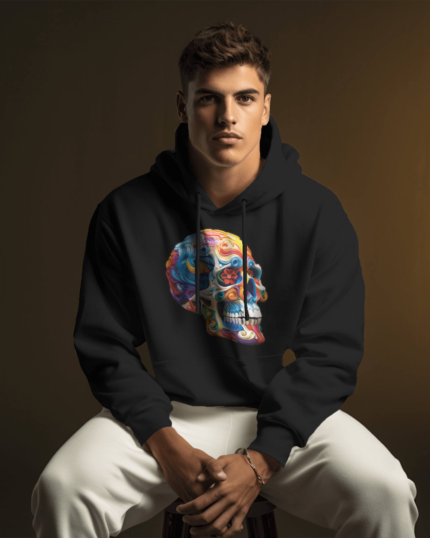 Bold Painted Skull Hoodie