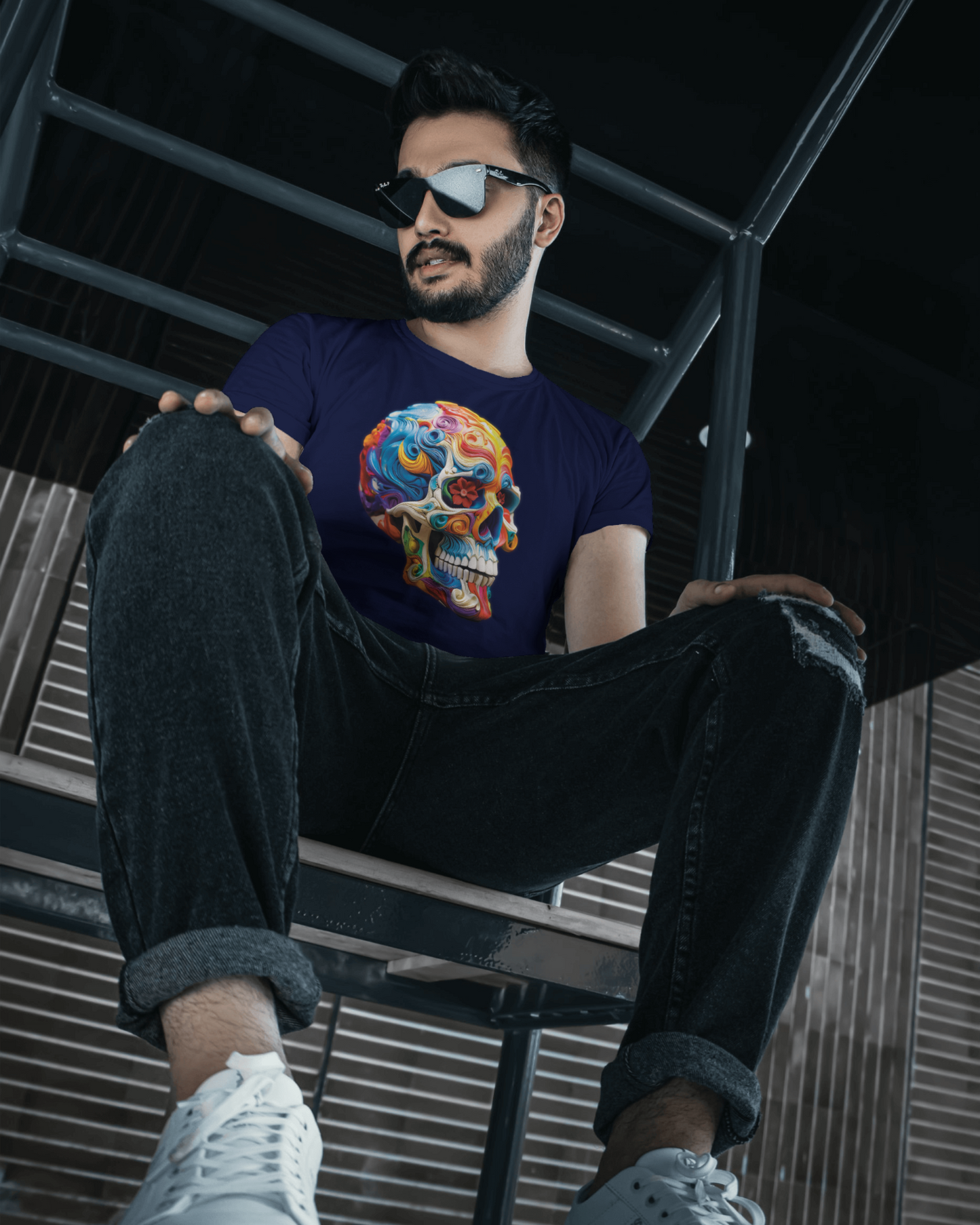 Bold Painted Skull T-Shirt