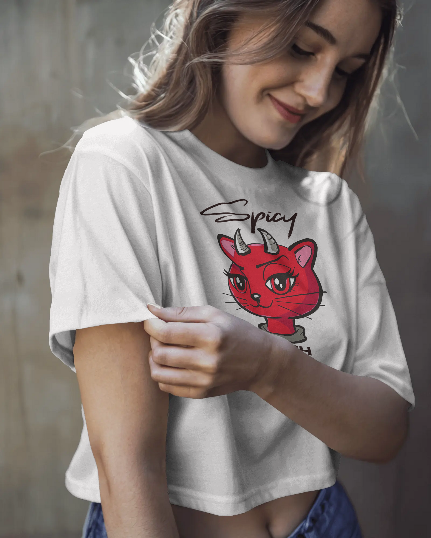 Womans Spicy Devil Crop-Top T-shirt