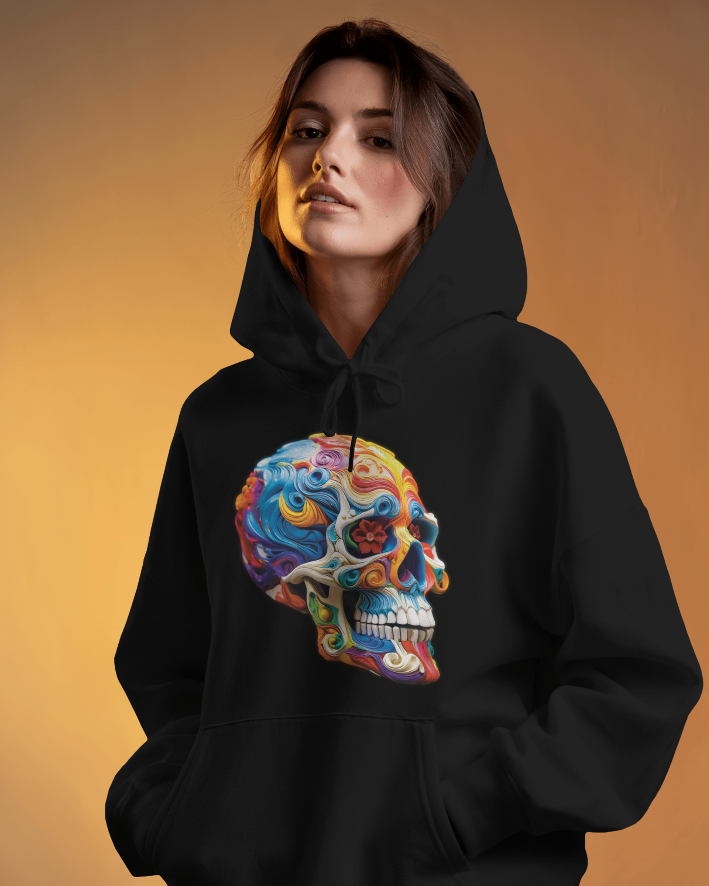 Bold Painted Skull Hoodie