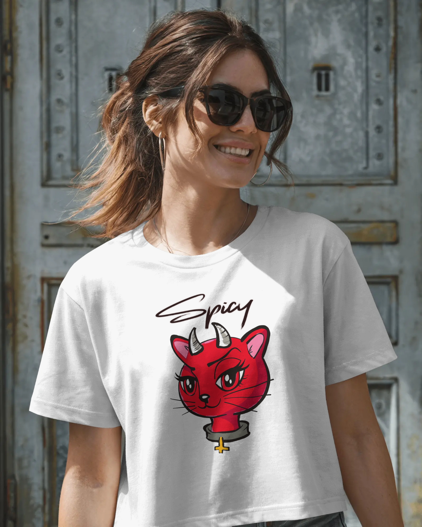 Womans Spicy Devil Crop-Top T-shirt
